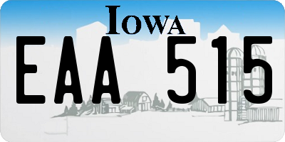 IA license plate EAA515