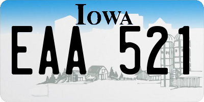 IA license plate EAA521
