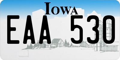 IA license plate EAA530