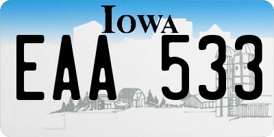 IA license plate EAA533