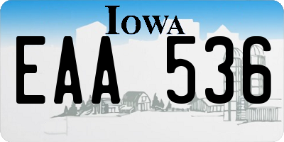 IA license plate EAA536