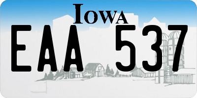 IA license plate EAA537