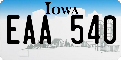 IA license plate EAA540