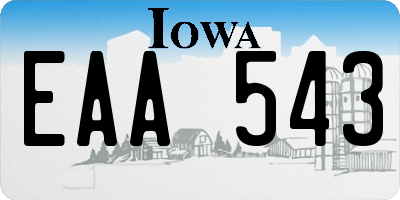 IA license plate EAA543