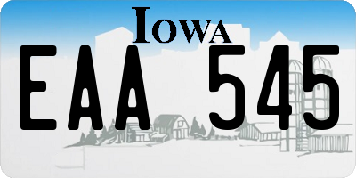 IA license plate EAA545