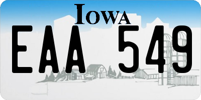 IA license plate EAA549