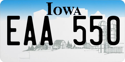 IA license plate EAA550