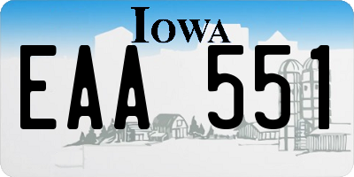 IA license plate EAA551