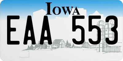 IA license plate EAA553