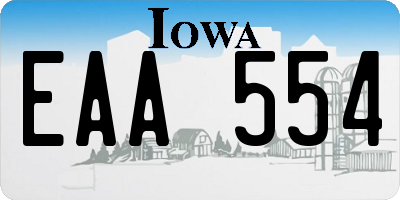 IA license plate EAA554