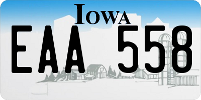 IA license plate EAA558