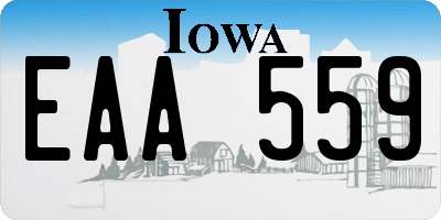 IA license plate EAA559