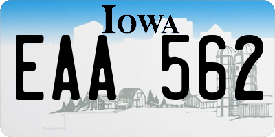 IA license plate EAA562