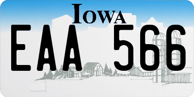 IA license plate EAA566