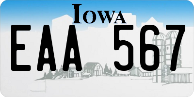 IA license plate EAA567