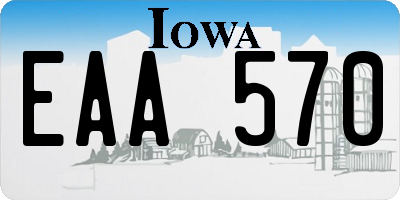 IA license plate EAA570