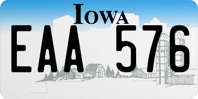 IA license plate EAA576