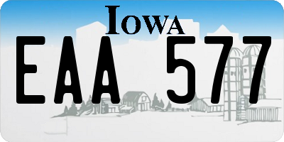 IA license plate EAA577