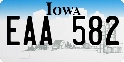 IA license plate EAA582