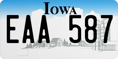 IA license plate EAA587