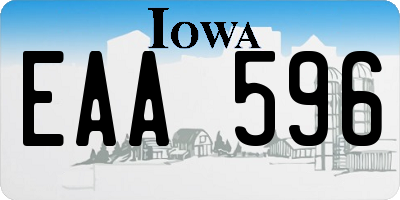 IA license plate EAA596