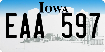 IA license plate EAA597