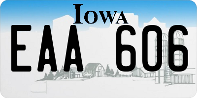 IA license plate EAA606