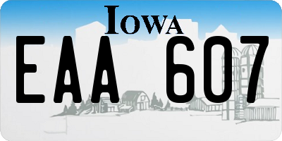 IA license plate EAA607