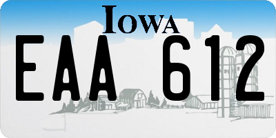 IA license plate EAA612