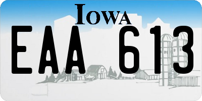 IA license plate EAA613