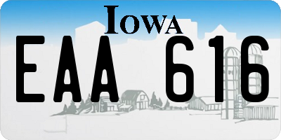 IA license plate EAA616