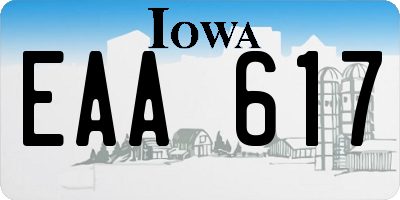 IA license plate EAA617