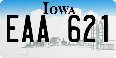 IA license plate EAA621