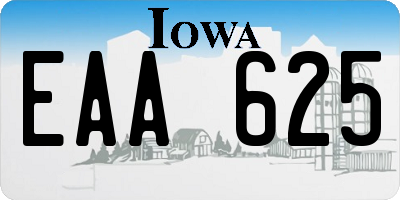 IA license plate EAA625