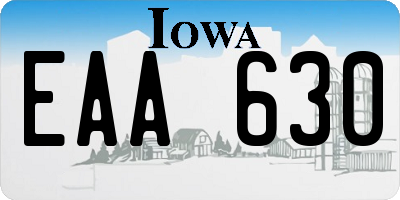 IA license plate EAA630