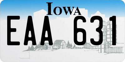 IA license plate EAA631