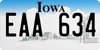 IA license plate EAA634