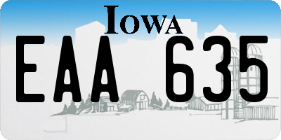 IA license plate EAA635