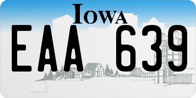 IA license plate EAA639