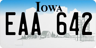 IA license plate EAA642