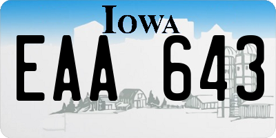 IA license plate EAA643