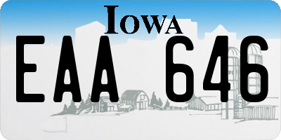 IA license plate EAA646