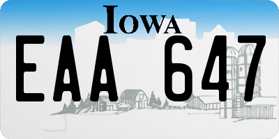 IA license plate EAA647