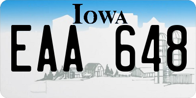 IA license plate EAA648