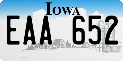 IA license plate EAA652