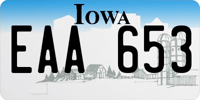 IA license plate EAA653