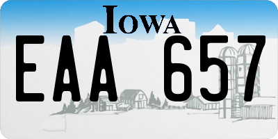 IA license plate EAA657