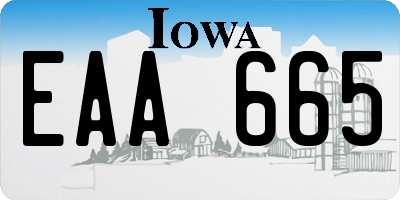 IA license plate EAA665