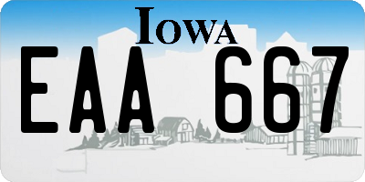 IA license plate EAA667