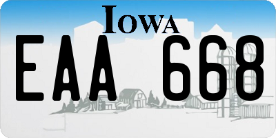 IA license plate EAA668